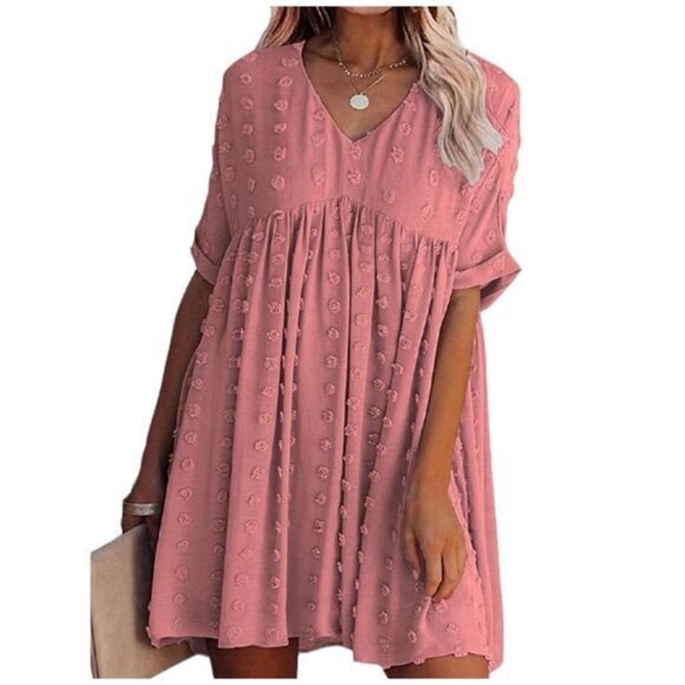 Women’s Pink Mini Babydoll Dress